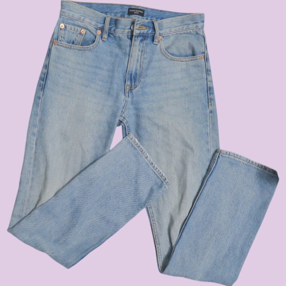 Club Monaco denim jeans straight leg in blue light wash size 24.